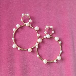 Mignonne Gavigan Gold and Pearl Statement Earrings
